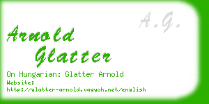 arnold glatter business card